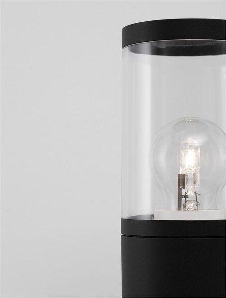 Nova Luce Venkovní sloupkové svítidlo CETERA černý hliník a akryl E27 1x12W IP54