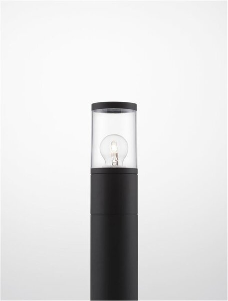 Nova Luce Venkovní sloupkové svítidlo CETERA černý hliník a akryl E27 1x12W IP54