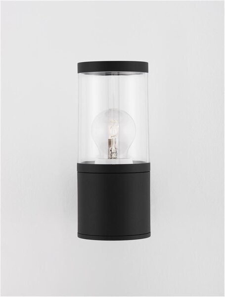 Nova Luce Venkovní nástěnné svítidlo CETERA černý hliník a akryl E27 1x12W IP54