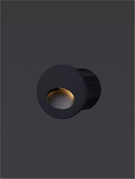 Nova Luce Venkovní zapuštěné svítidlo do zdi CIRCE černý hliník LED 3W 3000K IP54