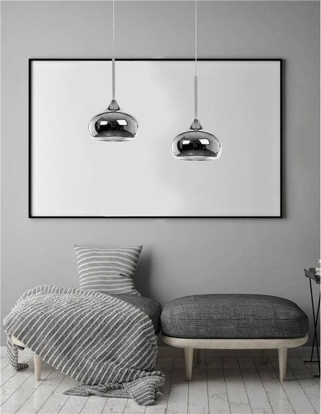 Nova Luce Závěsné svítidlo CIOTO kov chrom venku bílá chrom uvnitř E14 1x5W