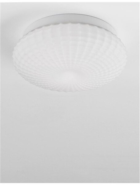 Nova Luce Stropní svítidlo CLAM bílé sklo bílá kov E27 2x12W IP44