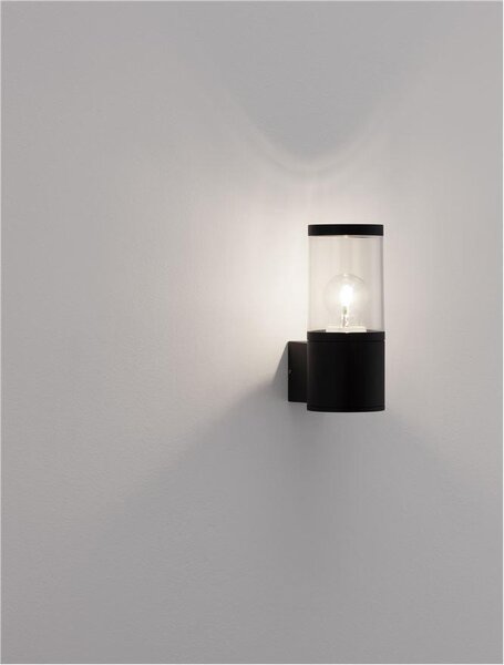 Nova Luce Venkovní nástěnné svítidlo CETERA černý hliník a akryl E27 1x12W IP54