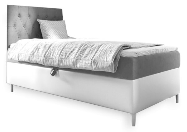 Čalouněná postel FILIP 1 + topper, 80x200, fresh 14, levá