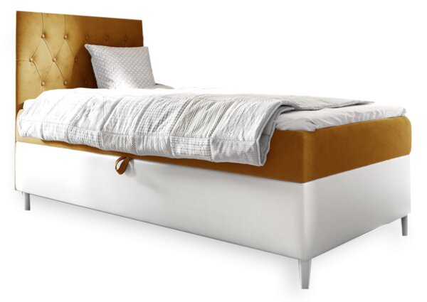 Čalouněná postel FILIP 1 + topper, 100x200, fresh 37, levá