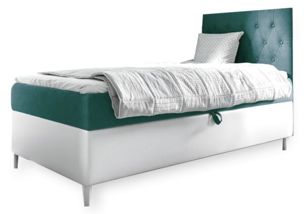 Čalouněná postel ESME + topper, 90x200, fresh 34, pravá