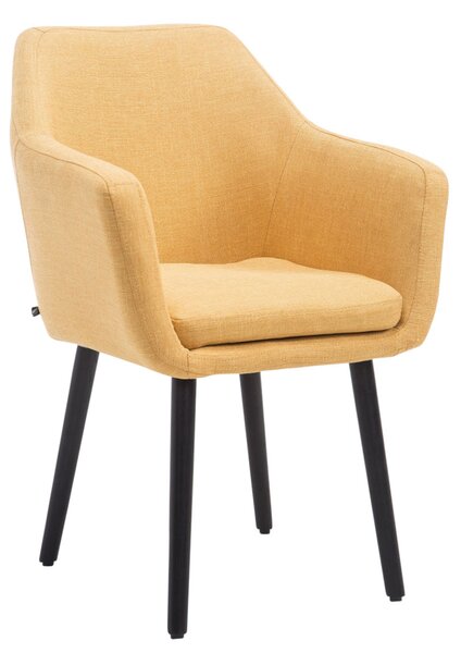 Jídelní židle Utrecht látka, nohy černé - Žlutá