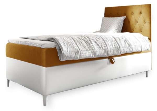 Čalouněná postel ESME + topper, 100x200, fresh 37, pravá