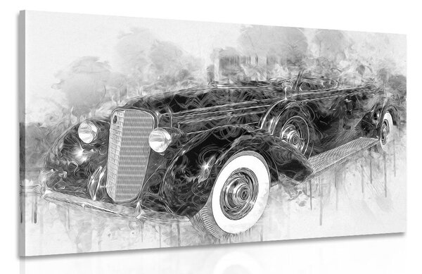 Obraz historické retro auto v černobílém provedení