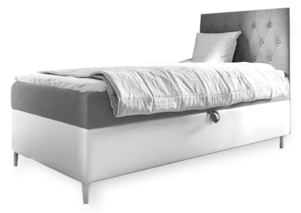Čalouněná postel FILIP 1 + topper, 100x200, fresh 14, pravá