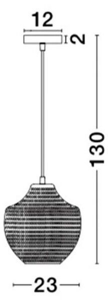 Nova Luce Závěsné svítidlo CLARO kouřové sklo černý kov E27 1x12W