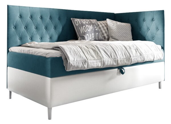 Čalouněná postel ESME 2 + topper, 90x200, fresh 34, pravá
