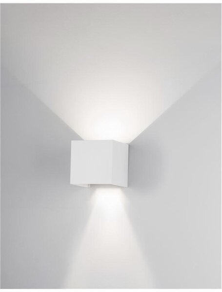 Nova Luce Venkovní nástěnné svítidlo COMO bílá hliník LED 2x3W 3000K nastavitelný úhel 0-90st. IP54