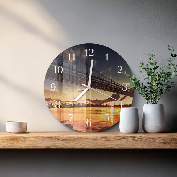 Skleněné hodiny na stěnu Řeka Bridge zsob-fi30-00086507