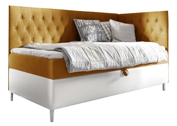 Čalouněná postel FILIP 3 + topper, 90x200, fresh 37, pravá