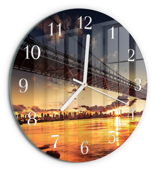 Skleněné hodiny na stěnu Řeka Bridge zsob-fi30-00086507