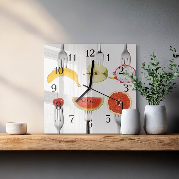 Skleněné hodiny na stěnu Ovoce zskc-30x30-00184381