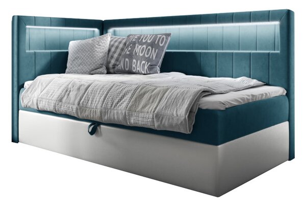 Čalouněná postel ELIZA 2 + topper, 90x200, fresh 34, levá
