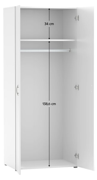 KONDELA Skříň, dvoudveřová, bílá, RAMSA 2