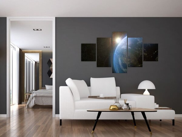 Obraz země z vesmíru (125x70 cm)