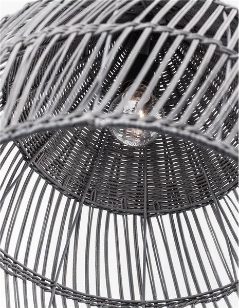 Nova Luce Závěsné svítidlo DESTIN železo a ratan, šedá barva E27 1x12W
