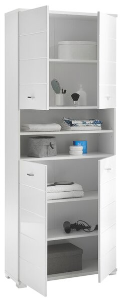 VYSOKÁ SKŘÍŇ, vysoce lesklá bílá, bílá, 76/190/31 cm Xora - Koupelnové série