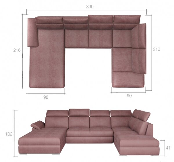 Eltap sedací souprava EVANELL, rozkládací, rohová potahový materiál: basic, roh: levý