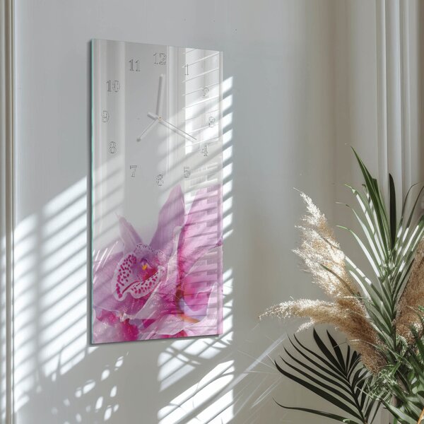 Skleněné hodiny vertikální Orchidej zsppb-30x60-00079476