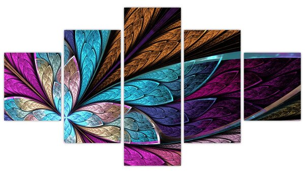 Obraz - Abstrakce, květina (125x70 cm)