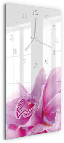 Skleněné hodiny vertikální Orchidej zsppb-30x60-00079476