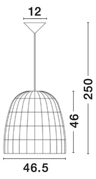 Nova Luce Závěsné svítidlo DESTIN železo a ratan, šedá barva E27 1x12W