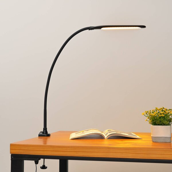 Lindby LED svítidlo Nilay, výška 70 cm, domácí kancelář, stmívatelný, Černá, Pracovna / kancelář, kov, Moderní