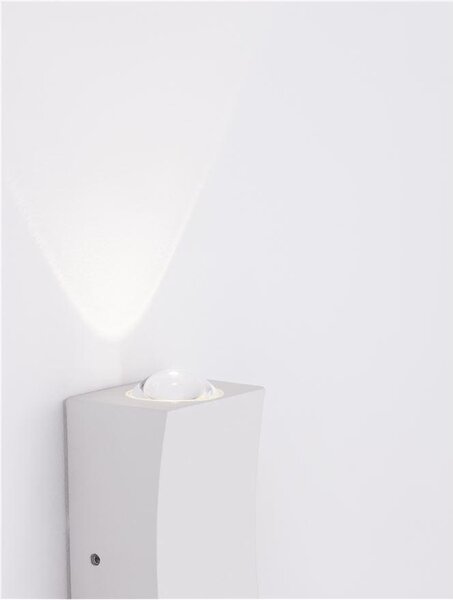 Nova Luce Venkovní nástěnné svítidlo DEWEI bílá hliník a akryl LED 2x2W 3000K 500mA 68st. IP54