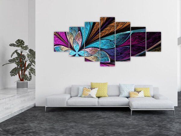 Obraz - Abstrakce, květina (210x100 cm)