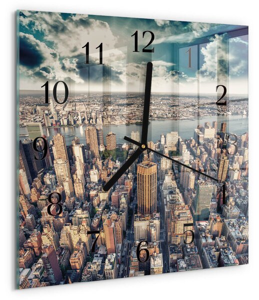 Skleněné hodiny na stěnu New York zskc-30x30-00177043