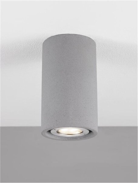 Nova Luce Venkovní stropní svítidlo EMILE šedý beton skleněný difuzor LED 5W 3000K IP65