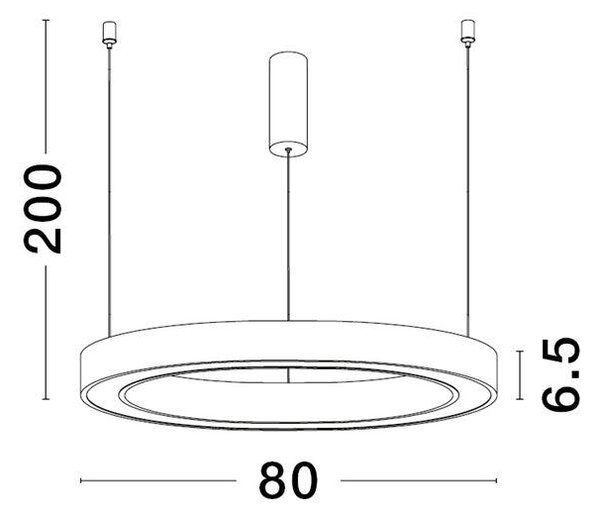 Nova Luce Závěsné svítidlo ELOWEN LED hliník a akryl černá Epistar SMD2835 50W 3000K stmívatelné