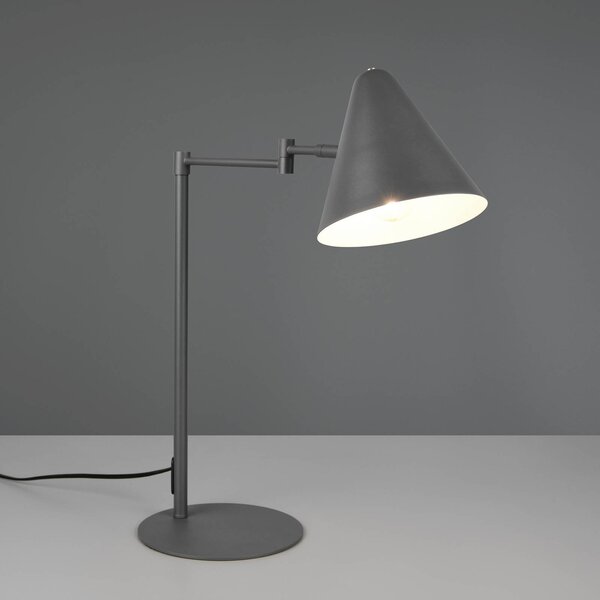 Trio Lighting Stolní lampa Cosima, antracitová, výška 50 cm, kov, Černá, Obývací pokoj / jídelna, kov, Moderní