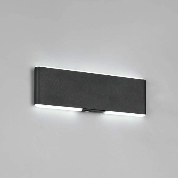 Trio Lighting LED akumulátorové nastěnné světlo Conchita, šířka 22 cm, černá, kov, stmívatelný, Černá, Obývací pokoj / jídelna, kov, Moderní