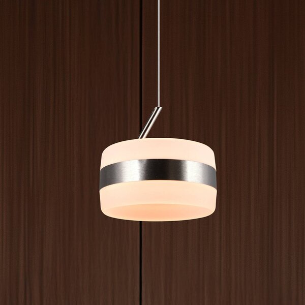 Trio Lighting LED závěsné světlo Dios, niklová barva, Ø 15 cm, kov,, stmívatelný, Hliník / šedá / zinek, Obývací pokoj / jídelna, kov, Moderní
