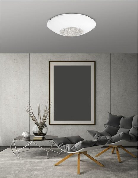 Nova Luce Stropní svítidlo ERA bílé sklo a křišťál chromovaný kov E27 4x12W