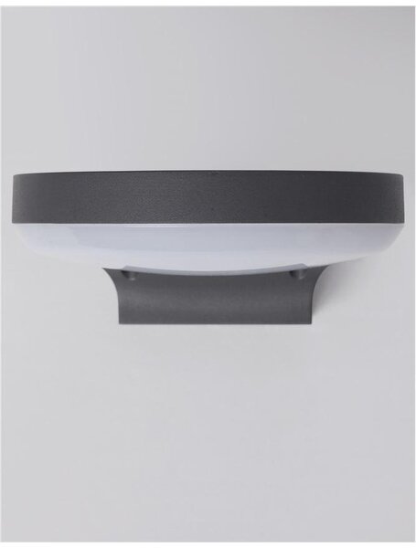 Nova Luce Venkovní nástěnné svítidlo ENZI tmavě šedý hliník akrylový difuzor LED 15W 3000K 180st. IP54