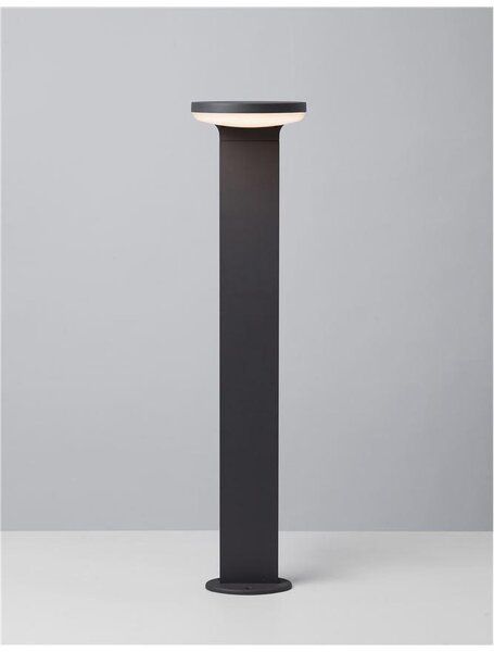 Nova Luce Venkovní sloupkové svítidlo ENZI tmavě šedý hliník akrylový difuzor LED 15W 3000K 180st. IP54