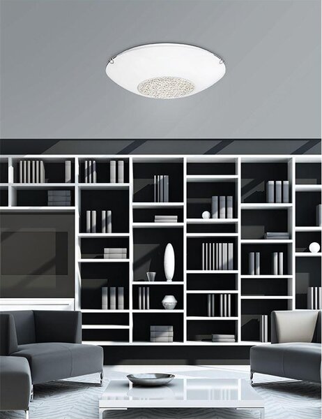 Nova Luce Stropní svítidlo ERA bílé sklo a křišťál chromovaný kov E27 3x12W