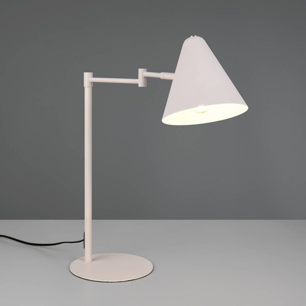 Trio Lighting Stolní lampa Cosima, světle šedá, výška 50 cm, kov, Hliník / šedá / zinek, Obývací pokoj / jídelna, kov, Moderní