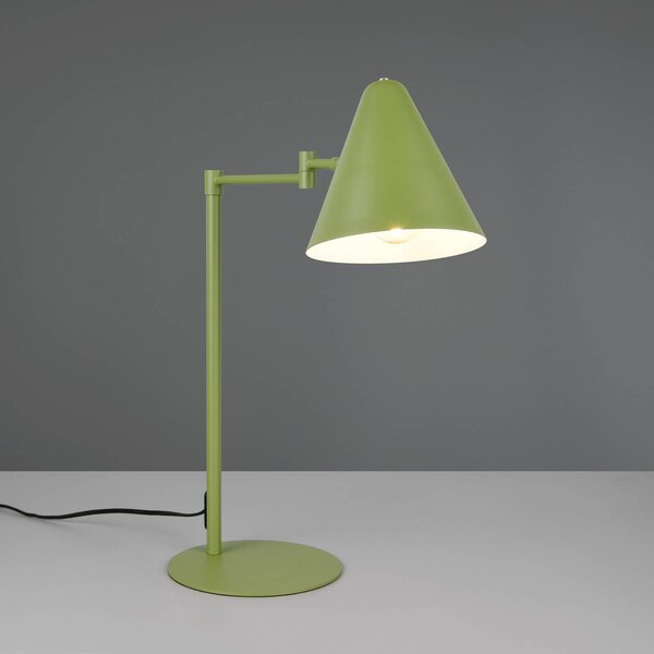 Trio Lighting Stolní lampa Cosima, zelená, výška 50 cm, kov, Zelená, Obývací pokoj / jídelna, kov, Moderní