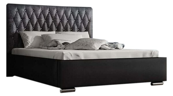 Čalouněná postel REBECA + rošt + matrace, Siena05 s krystalem/Dolaro08, 160x200