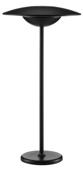 Nova Luce Venkovní stolní lampa FABIO černý litý hliník a matný akryl LED 2W 3000K 5V DC 83st. IP54 vypínač na těle / USB kabel