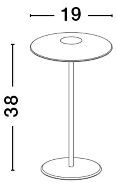 Nova Luce Venkovní stolní lampa FABIO černý litý hliník a matný akryl LED 2W 3000K 5V DC 83st. IP54 vypínač na těle / USB kabel
