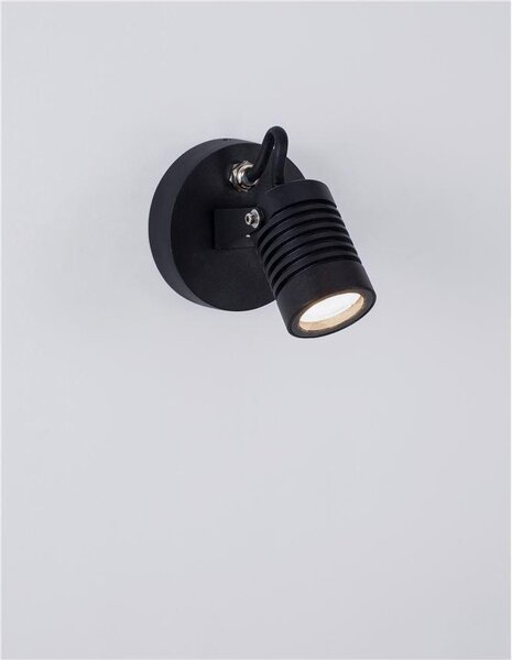 Nova Luce Venkovní nástěnné svítidlo FEND černý hliník a sklo LED 5W 3000K 21st. IP65